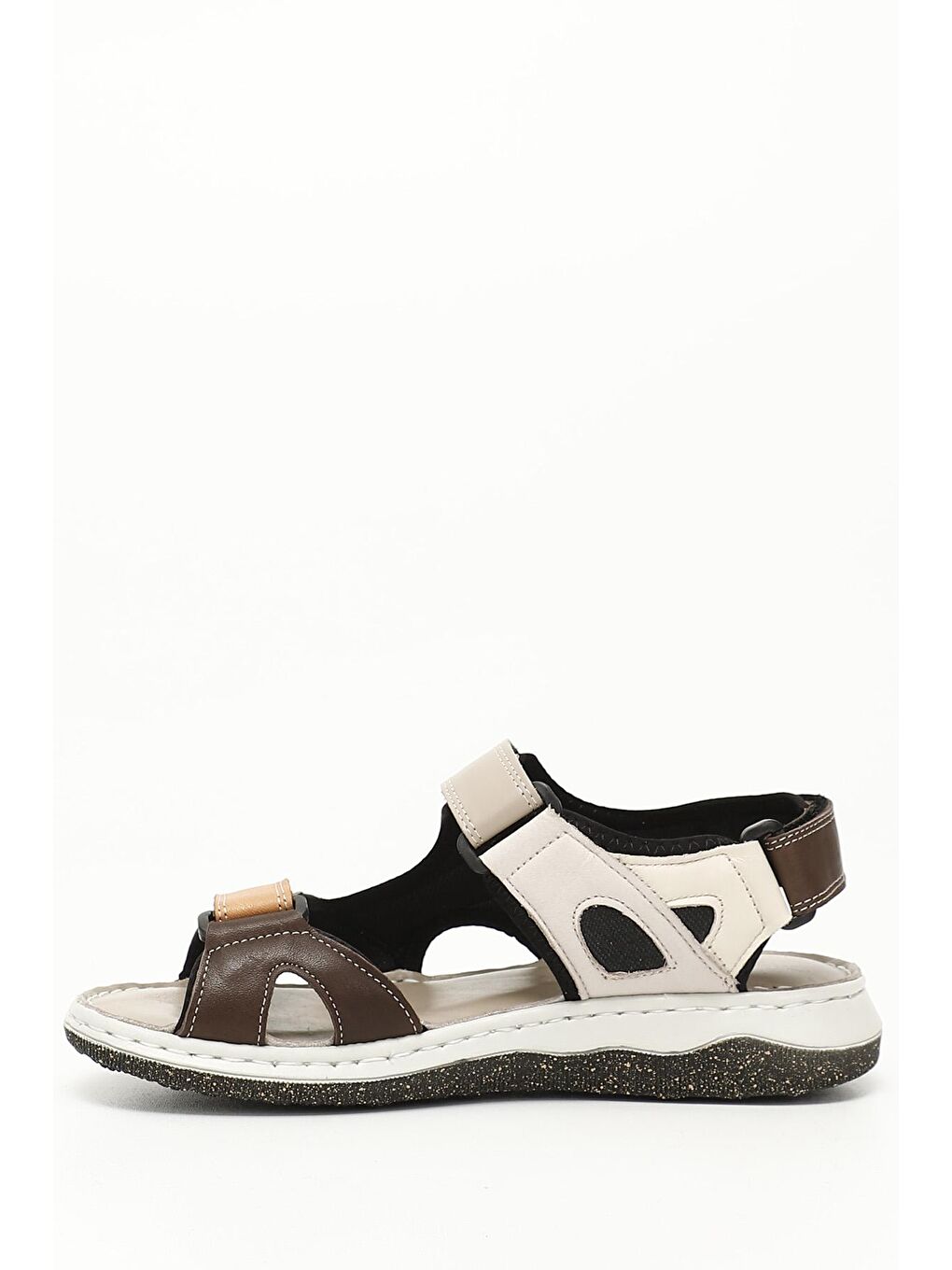 Kahverengi TABA  Hakiki Deri Dolgu Taban Kadın Sandalet 42236-2