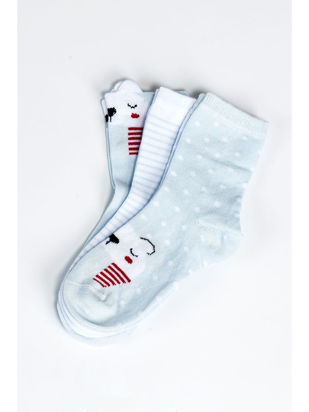 Mavi Kız Bebek Basic Dikişsiz 3 'lü Soket Çorap 0 Ay - 36 Ay-1