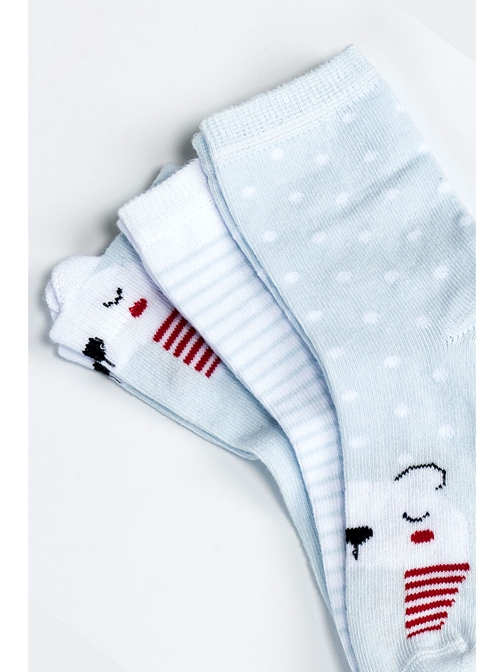 Mavi Kız Bebek Basic Dikişsiz 3 'lü Soket Çorap 0 Ay - 36 Ay-2