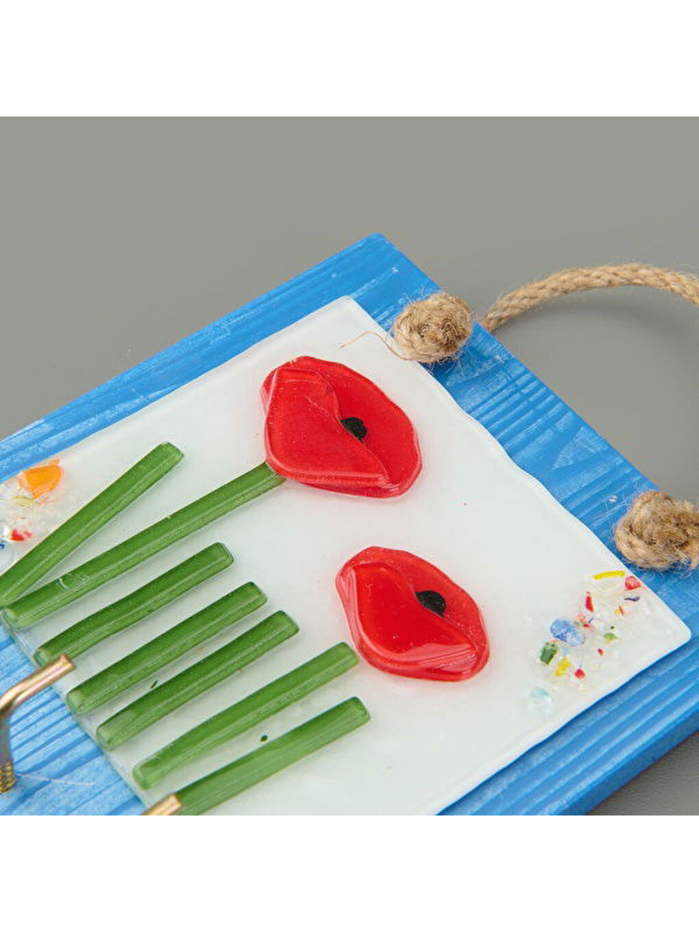 Deco Çiçek Anahtar Askısı - Mavi - 15 cm-2