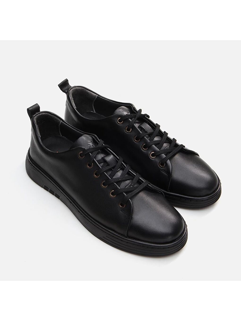 Hakiki Deri Siyah Erkek Günlük Ayakkabı-3