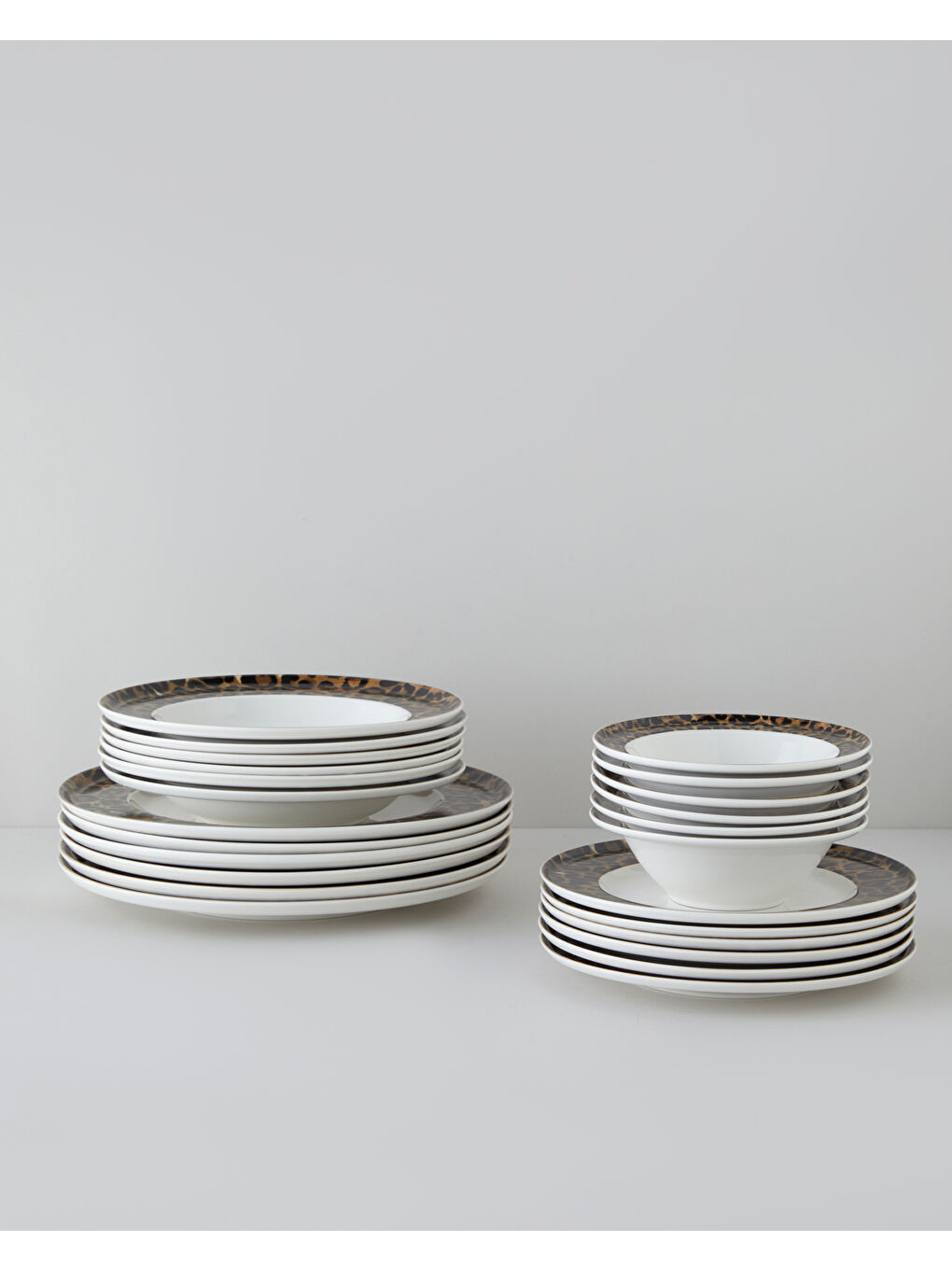 Leopardo Bone Porselen Yemek Takımı 24 Parça 6 Kişilik Kahverengi-1