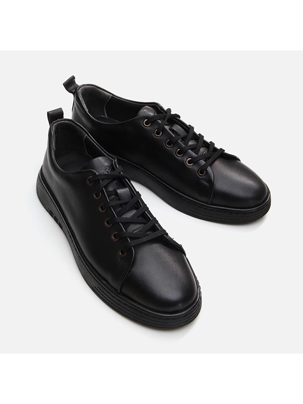 Hakiki Deri Siyah Erkek Günlük Ayakkabı-4