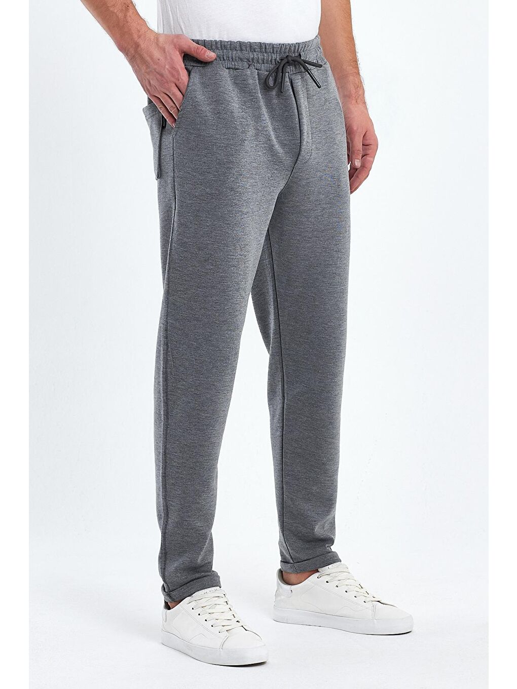 Gri Duble Paça  Erkek Eşofman Altı-4