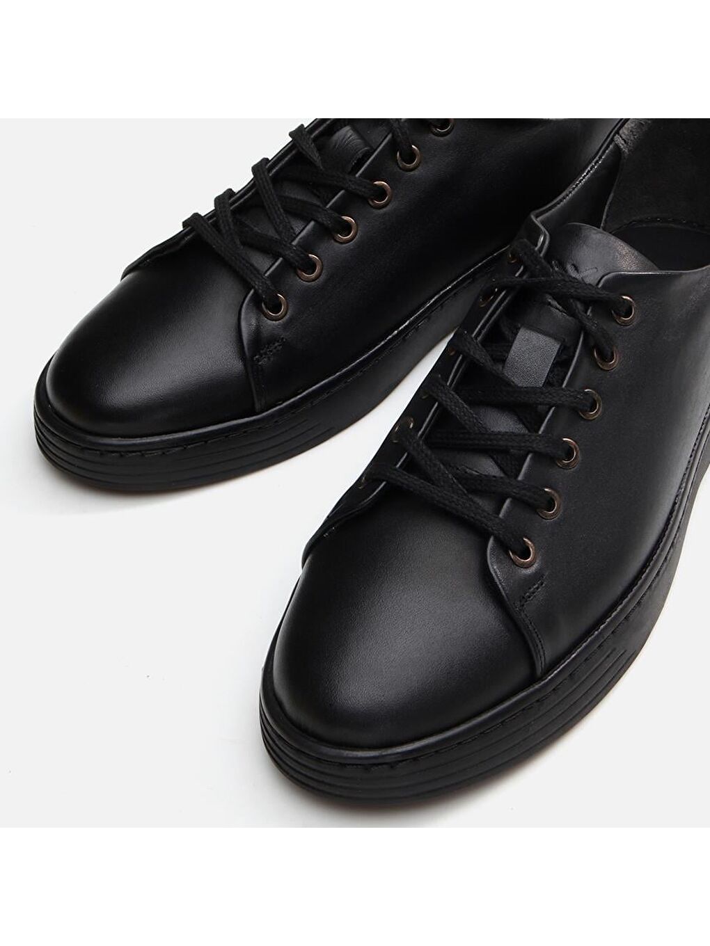 Hakiki Deri Siyah Erkek Günlük Ayakkabı-5