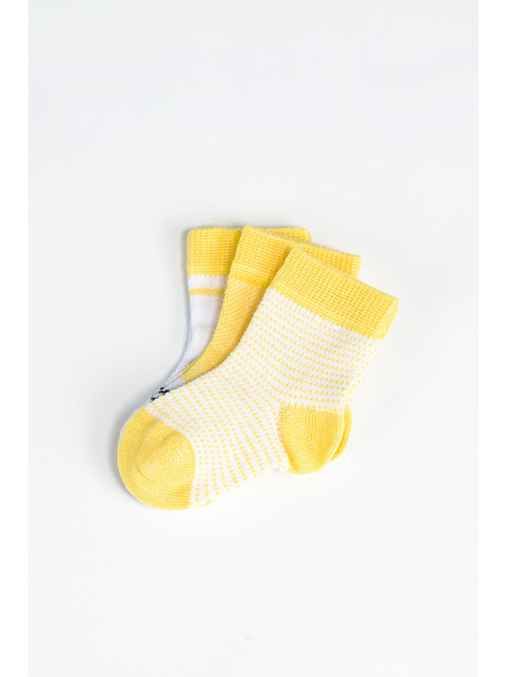 Ekru Kız Bebek Basic Dikişsiz 3 'lü Soket Çorap 0 Ay - 36 Ay-1