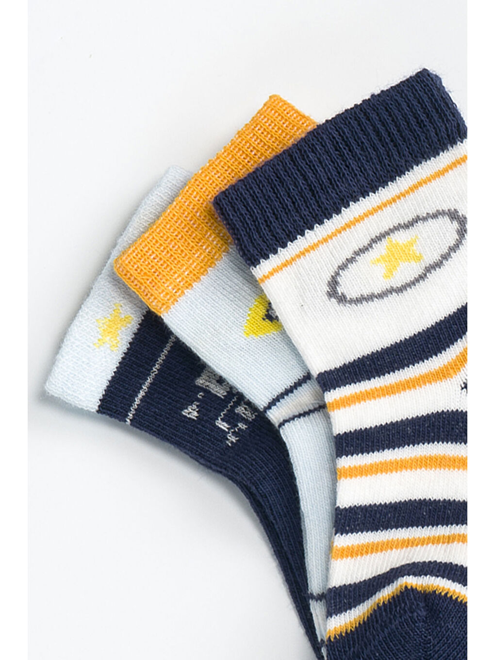 Ekru Erkek Bebek Basic Dikişsiz 3 'lü Soket Çorap 0 Ay - 36 Ay-2