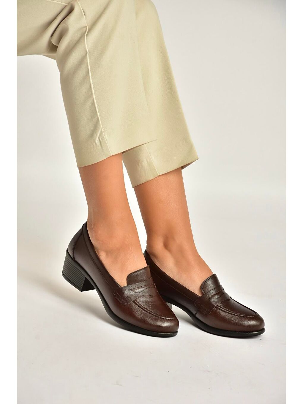 Kahverengi Kadın Topuklu Ayakkabı Y555092203-1