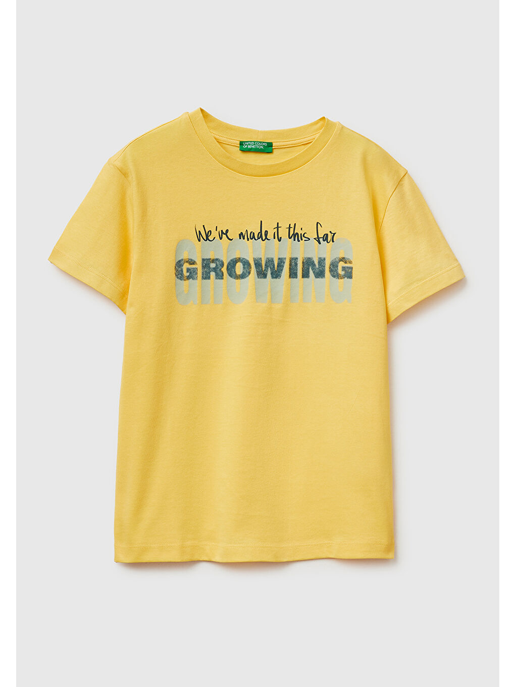 Erkek Çocuk Sarı Tema Baskılı Rahat Kalıp Bisiklet Yaka T-Shirt