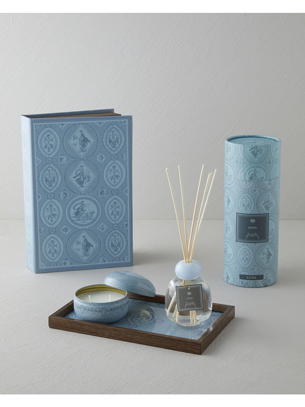 Luna Dekoratif Tepsi 16x26 cm Mavi-5