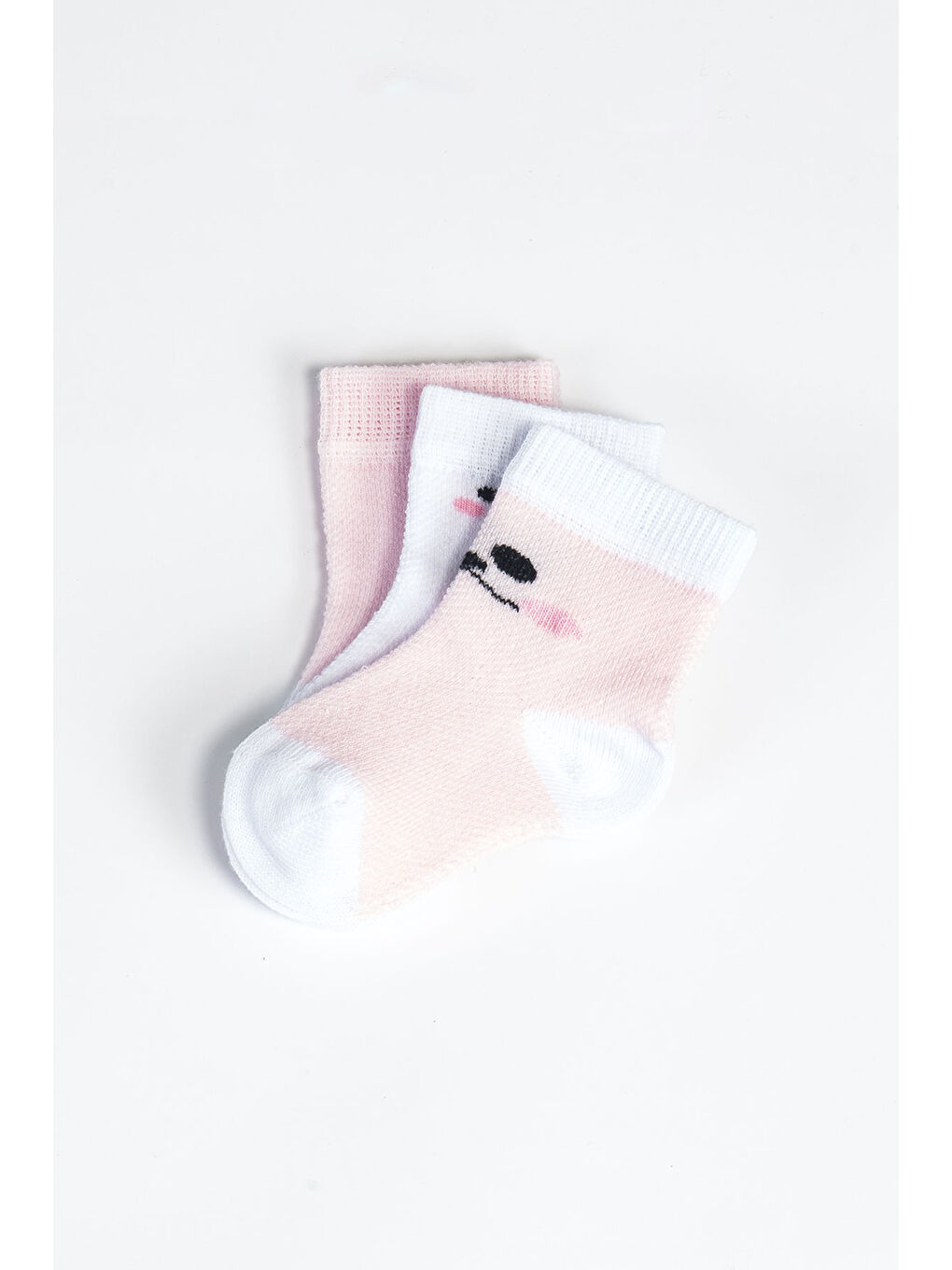 Ekru Kız Bebek Basic Dikişsiz 3 'lü Soket Çorap 0 Ay - 36 Ay-1