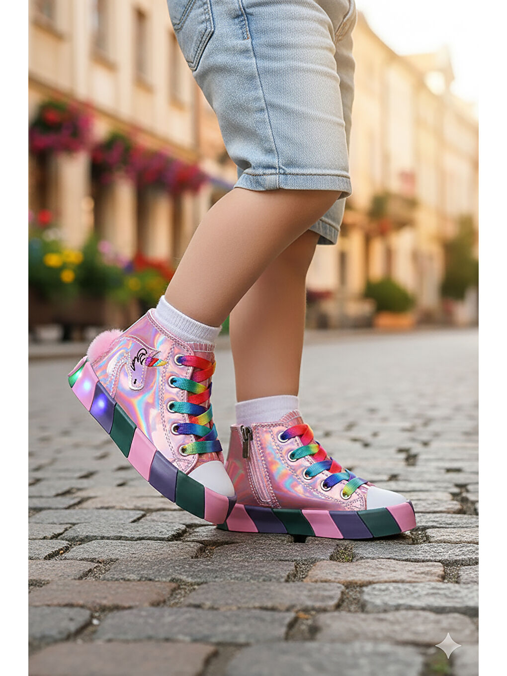 Pembe Fermuarlı Kız Çocuk Spor Ayakkabı-2