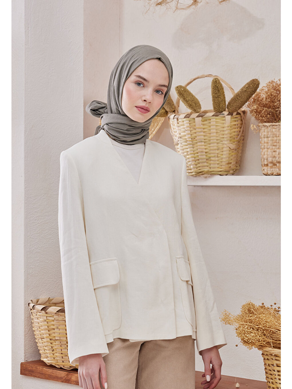 Gri Bambu Şal Duman-4