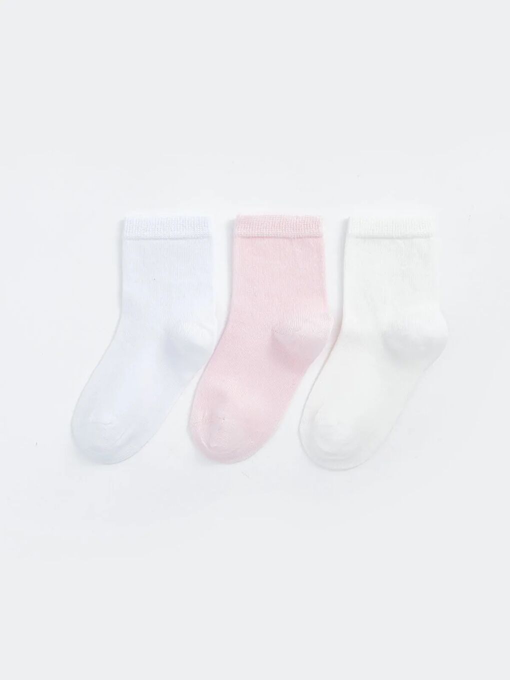 Pembe Kız Bebek Basic Dikişsiz 3 'lü Soket Çorap 0 Ay - 36 Ay