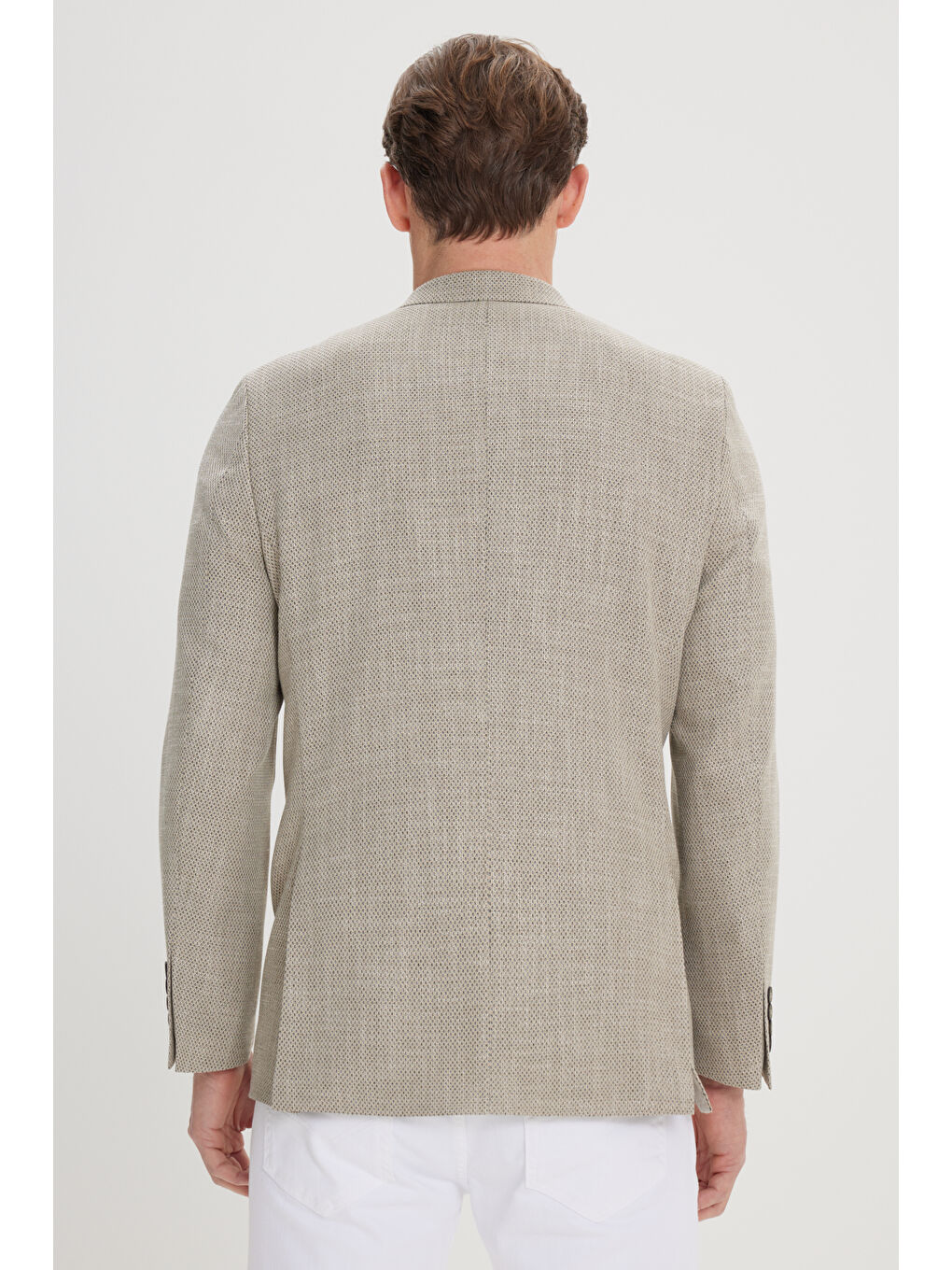 Erkek Koyu Bej Regular Fit Rahat Kesim Mono Yaka Armürlü Blazer Ceket-5