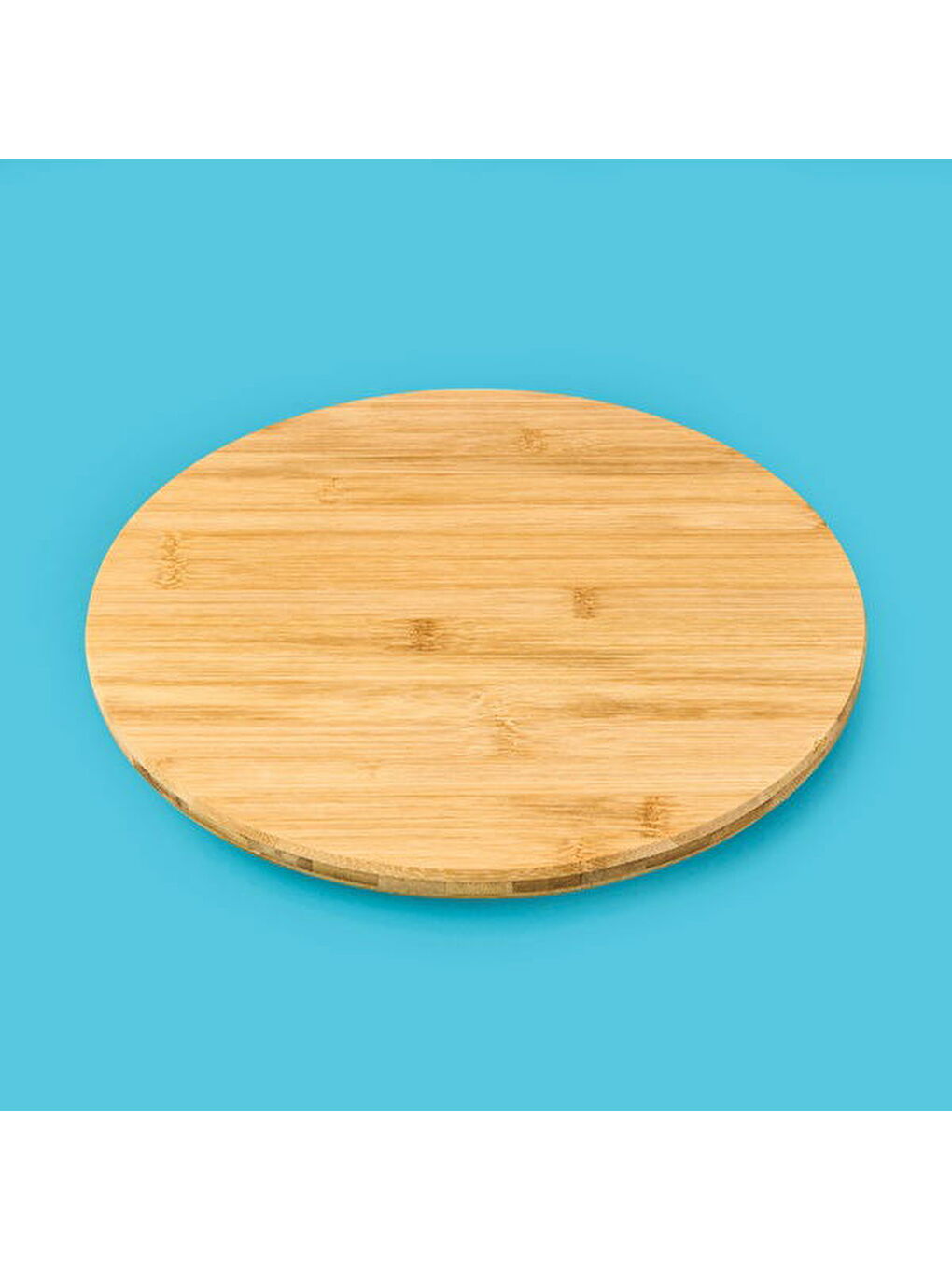 Dönebilen Stantlı Pizza Sunum Panosu - Açık Kahverengi - 30x30x2,5 cm