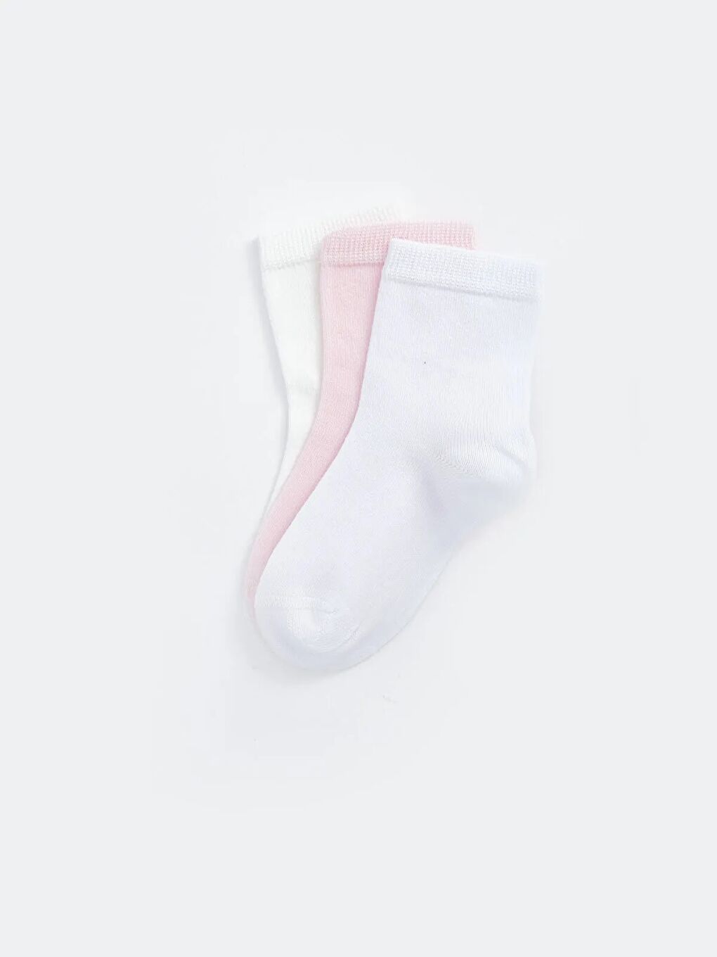 Pembe Kız Bebek Basic Dikişsiz 3 'lü Soket Çorap 0 Ay - 36 Ay-1