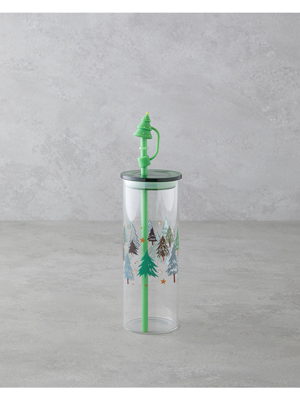 Winter Tree Borosilikat Pipetli Bardak 460 ml Yeşil