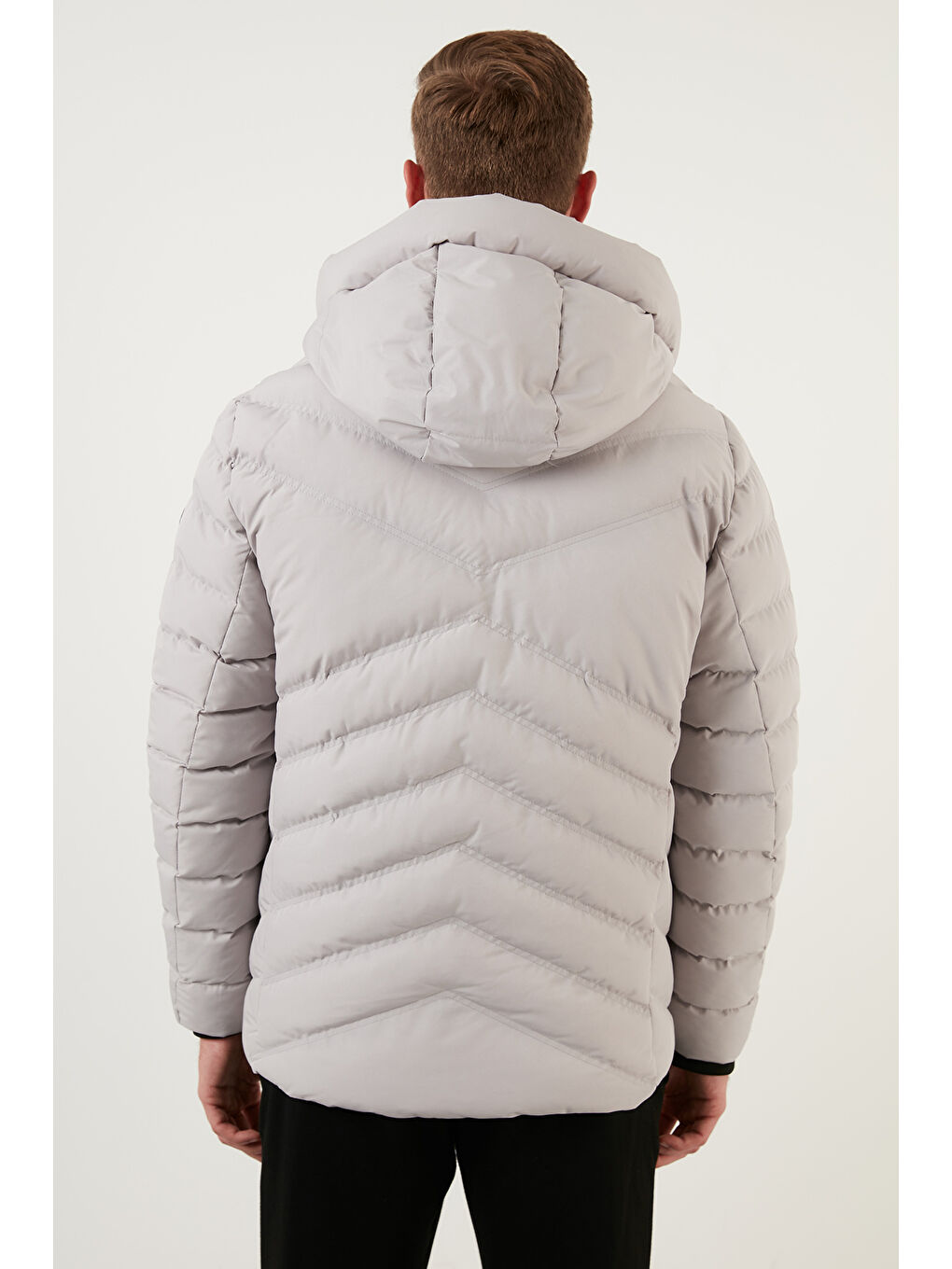 Bej Slim Fit Kapüşonlu Dik Yaka Cepli Kışlık Erkek Mont 6274909-6