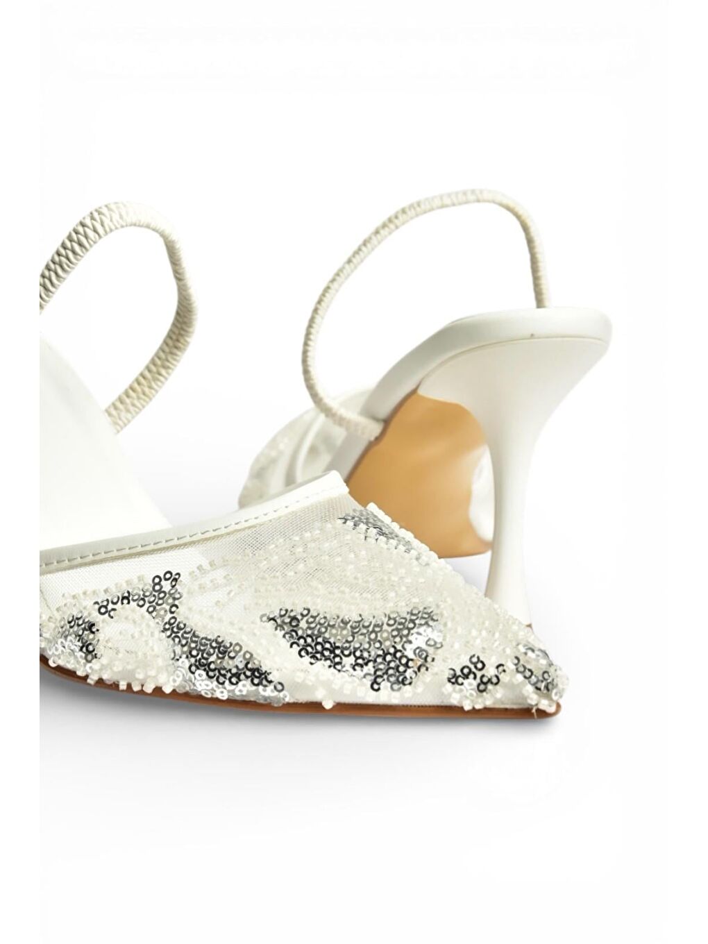 Beyaz Kadın Topuklu Ayakkabı Y726493615-5