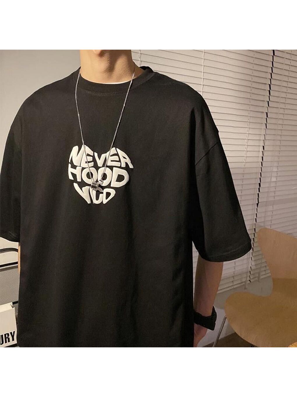 Touz Moda Siyah Neverhood Siyah Unisex Oversize T-shirt