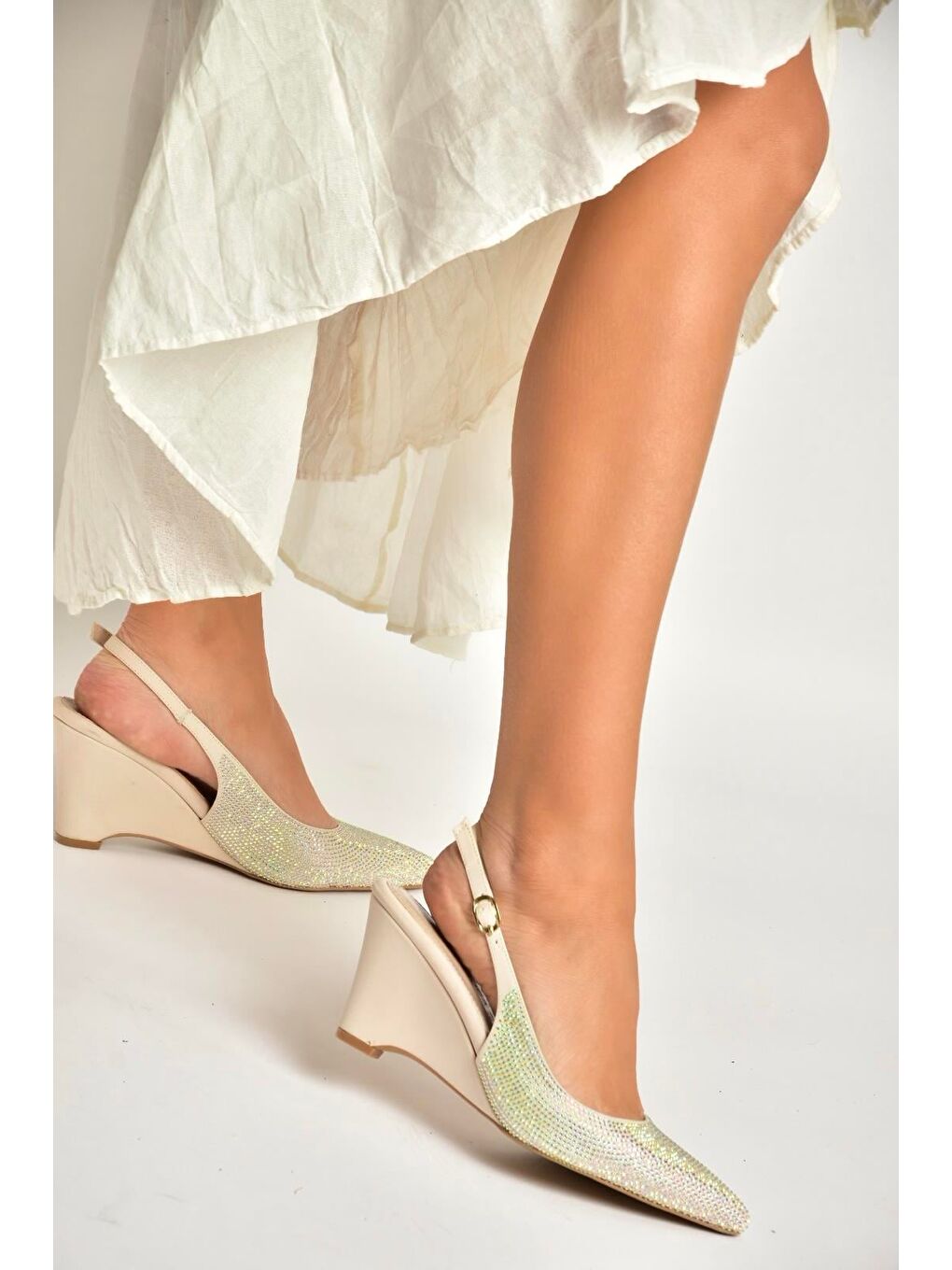 Bej Ten Kadın Topuklu Ayakkabı Y820801204-4