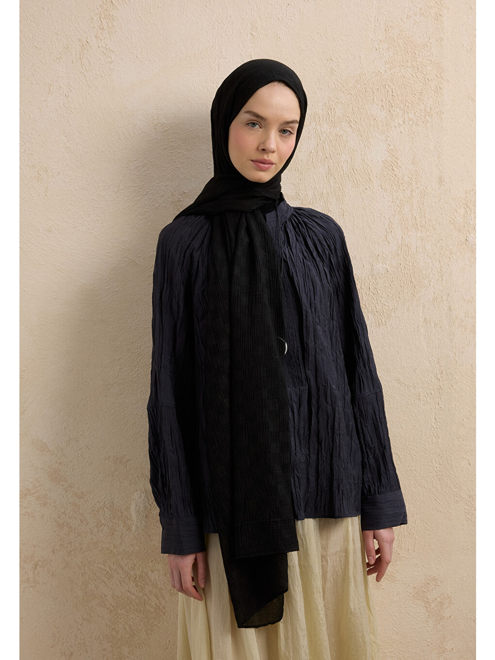 Modal Damalı Şal Siyah-1