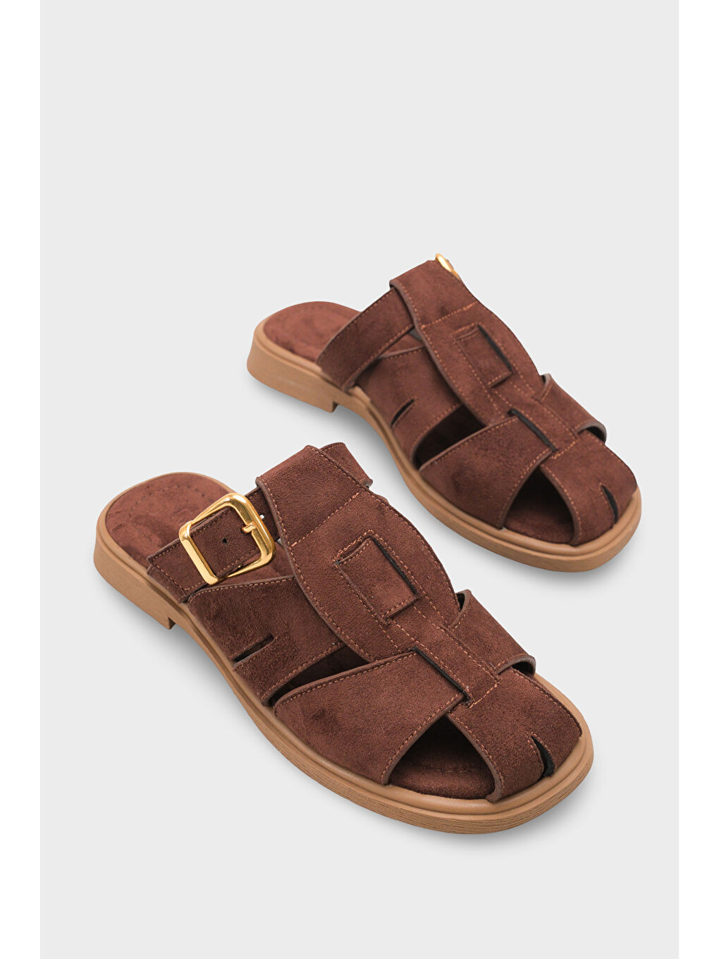 Kahverengi Alanna Gladyatör Kadın Terlik-1