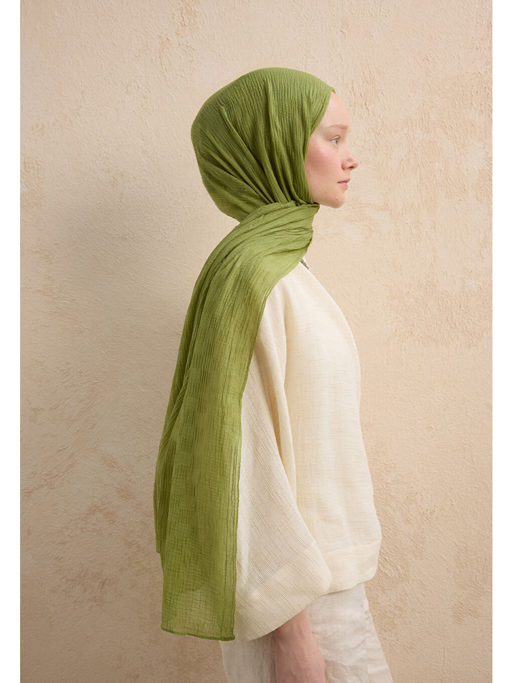 Yeşil Modal Damalı Şal Yaprak-2