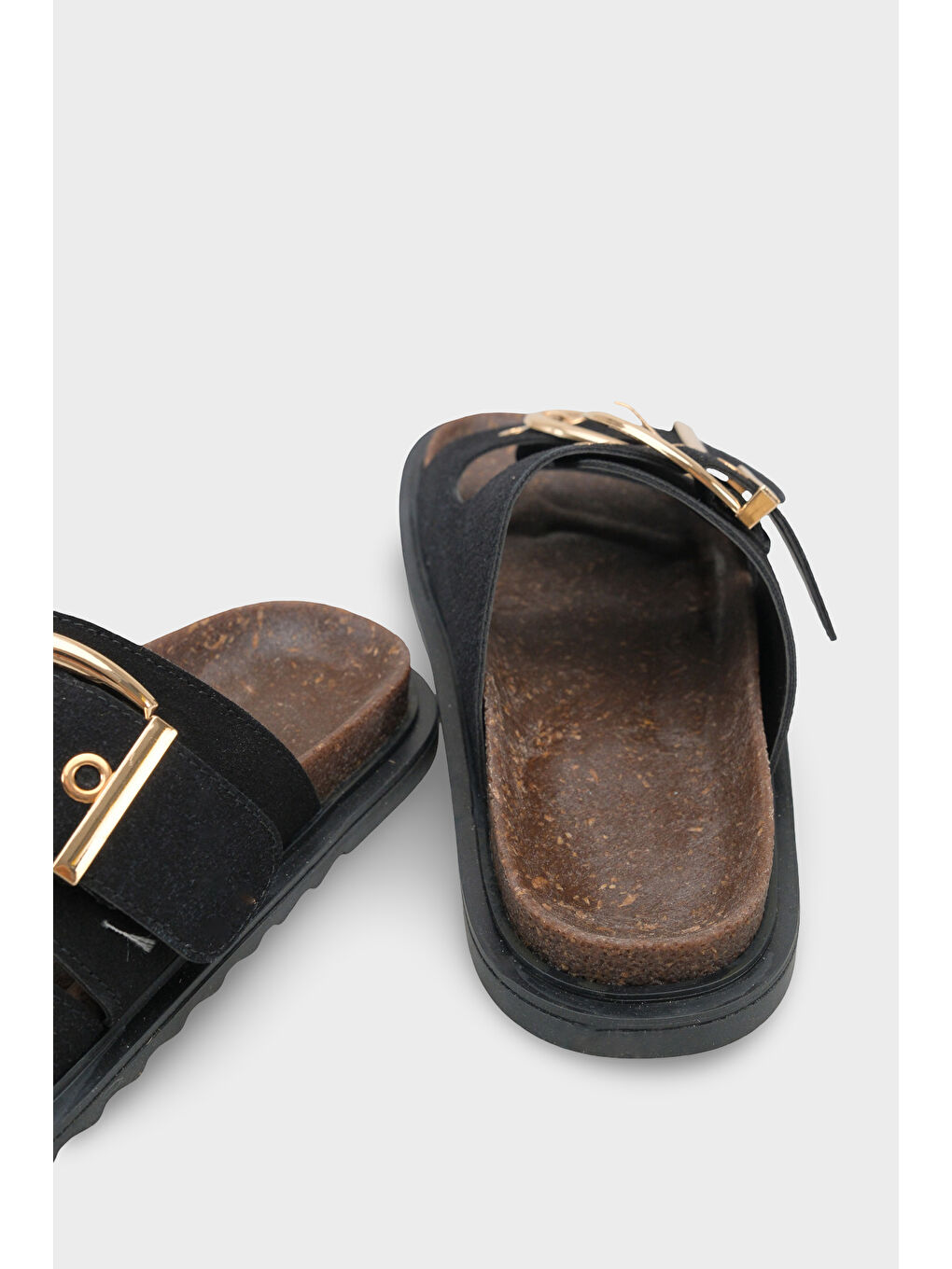 Siyah Zelda Düz Topuklu Metal Tokalı Konfor Kadın Terlik-3