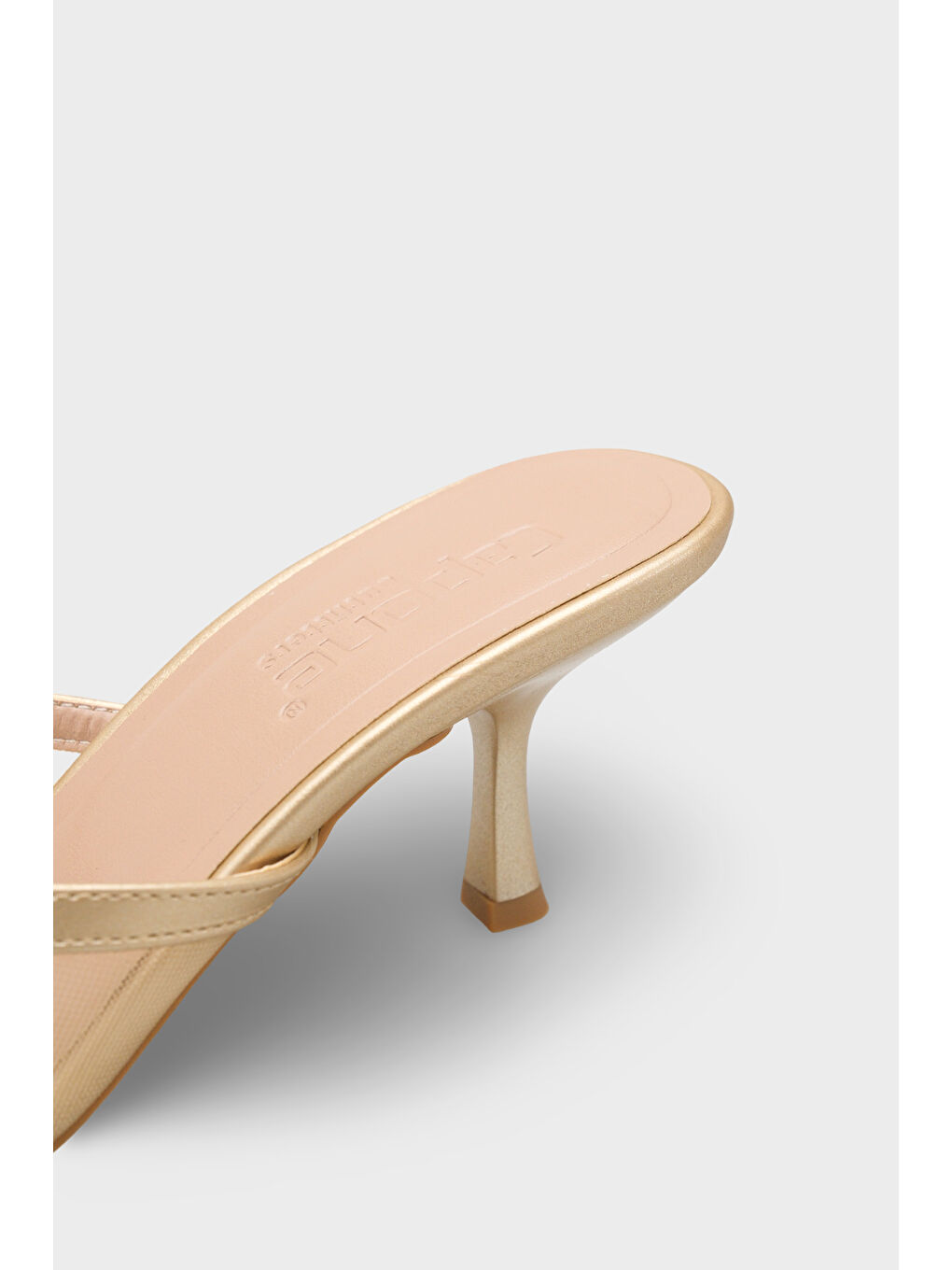 Sarı Robbi Sivri Burunlu Fileli Fiyonklu Orta Topuklu Kadın Terlik-3