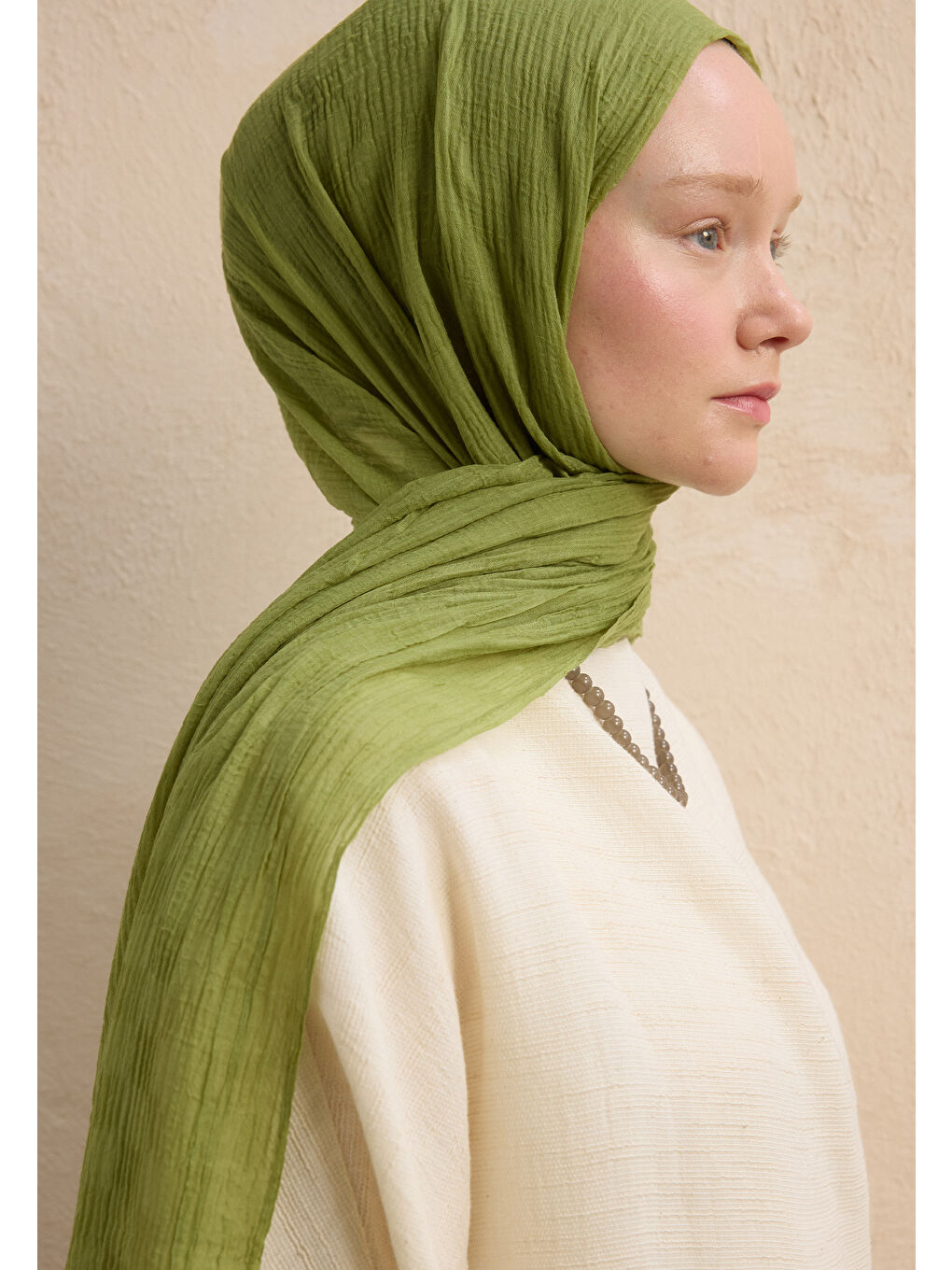 Yeşil Modal Damalı Şal Yaprak-3