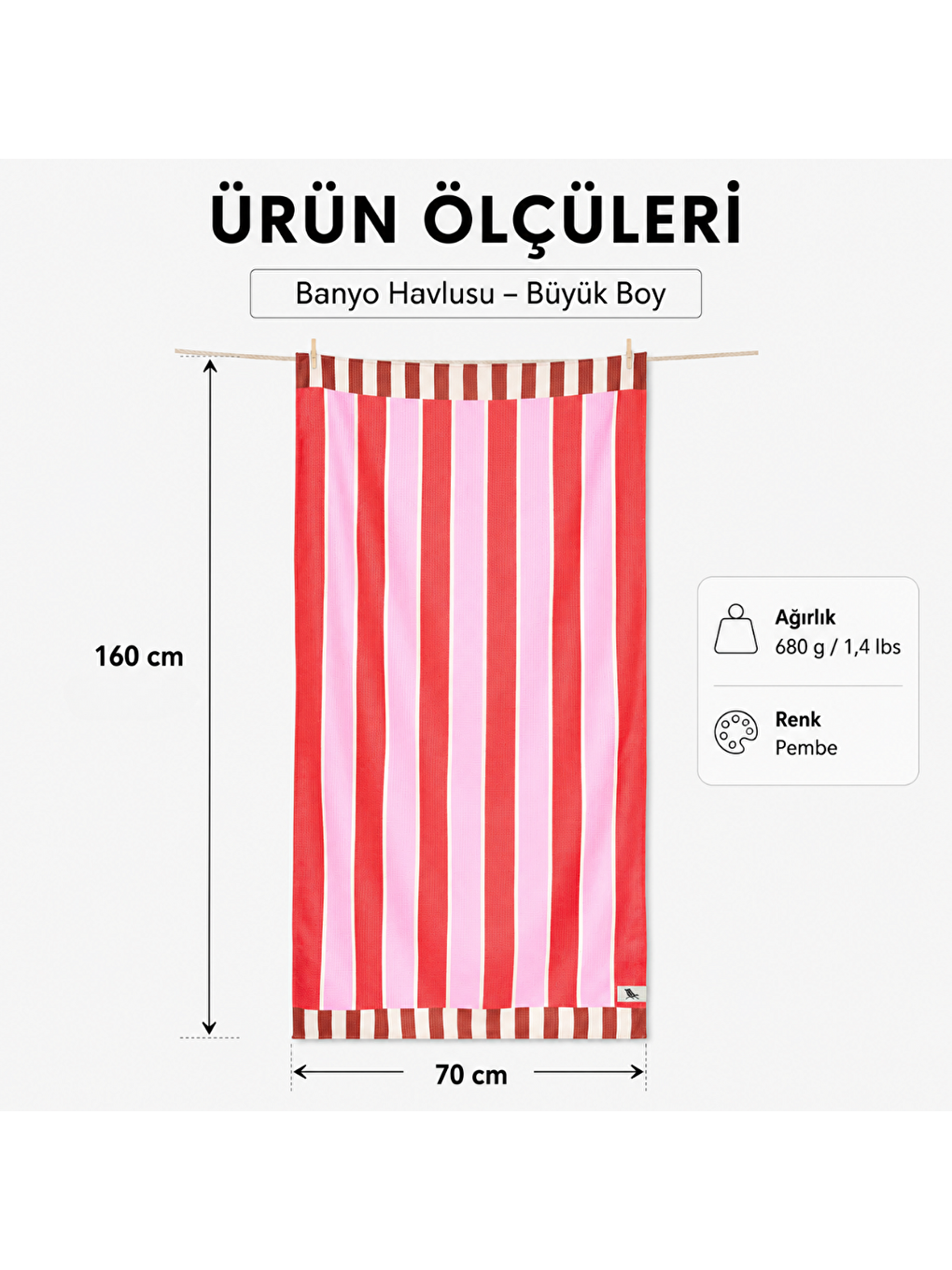 Kırmızı Dock And Bay Banyo Havlusu Waffle L Cherry Bomb-1