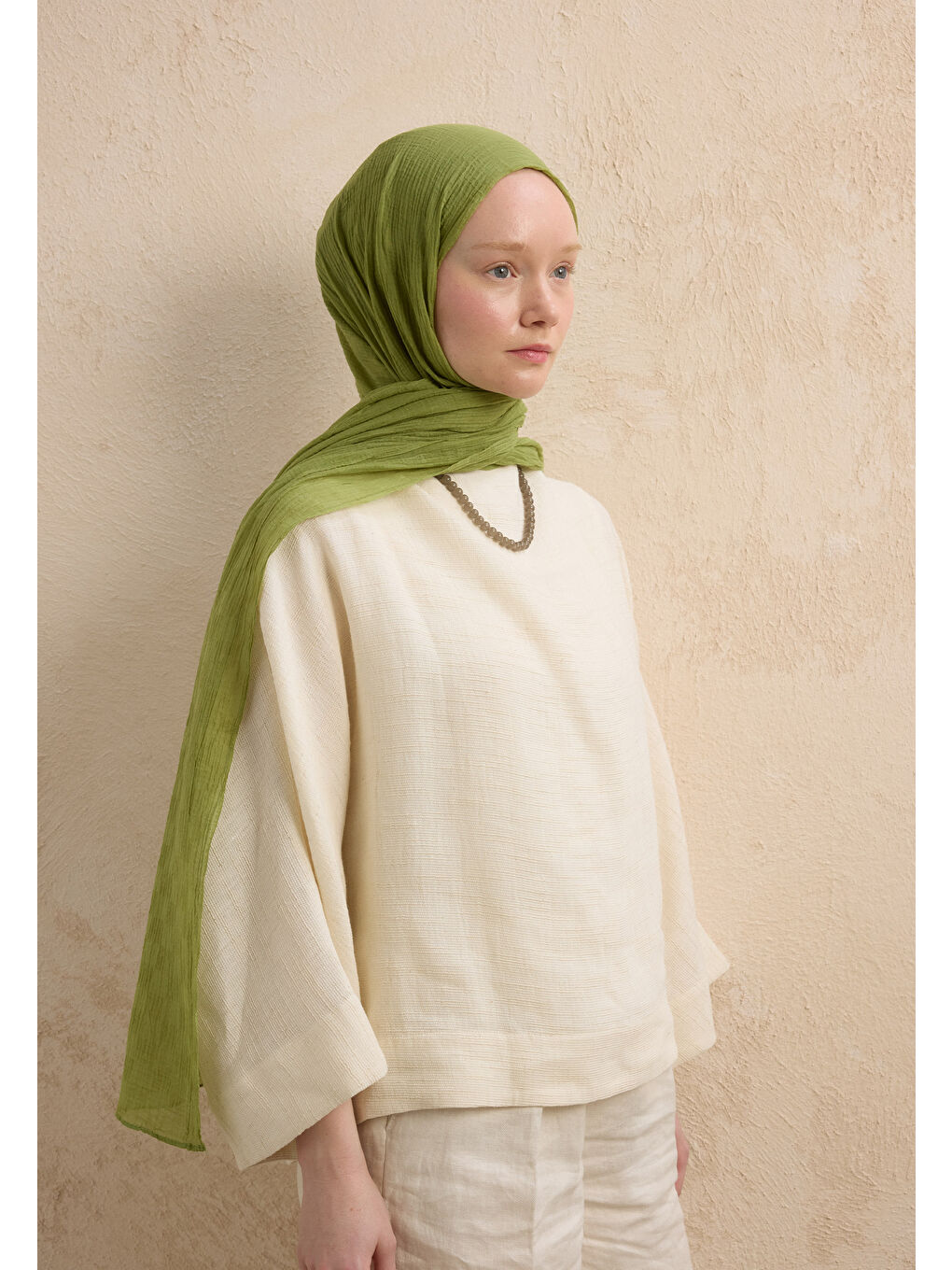 Yeşil Modal Damalı Şal Yaprak-4