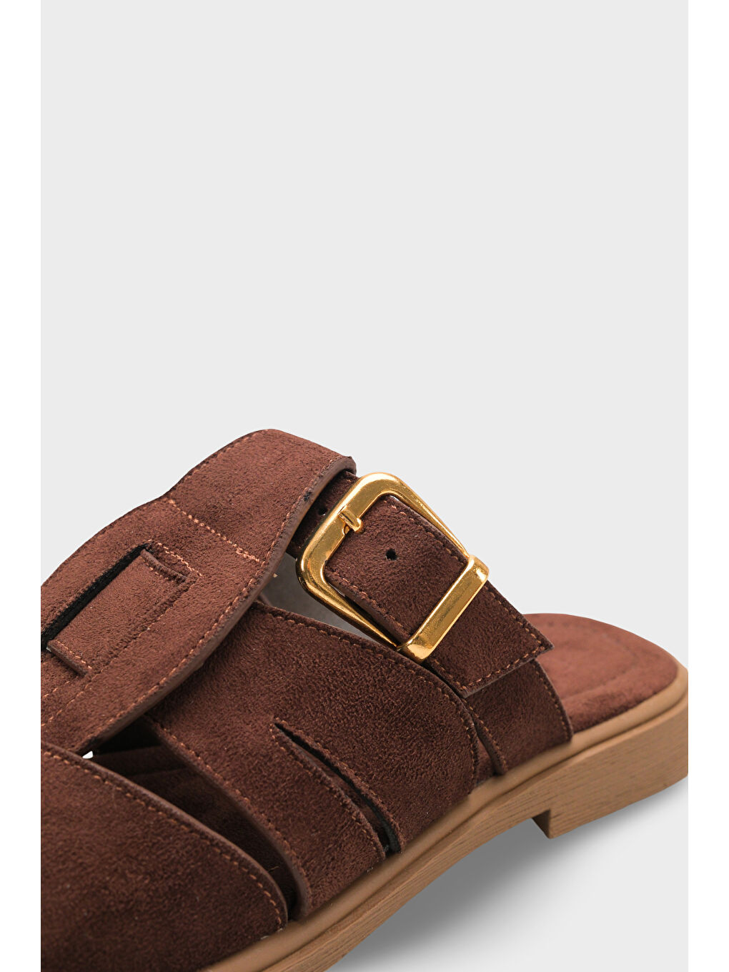 Kahverengi Alanna Gladyatör Kadın Terlik-3