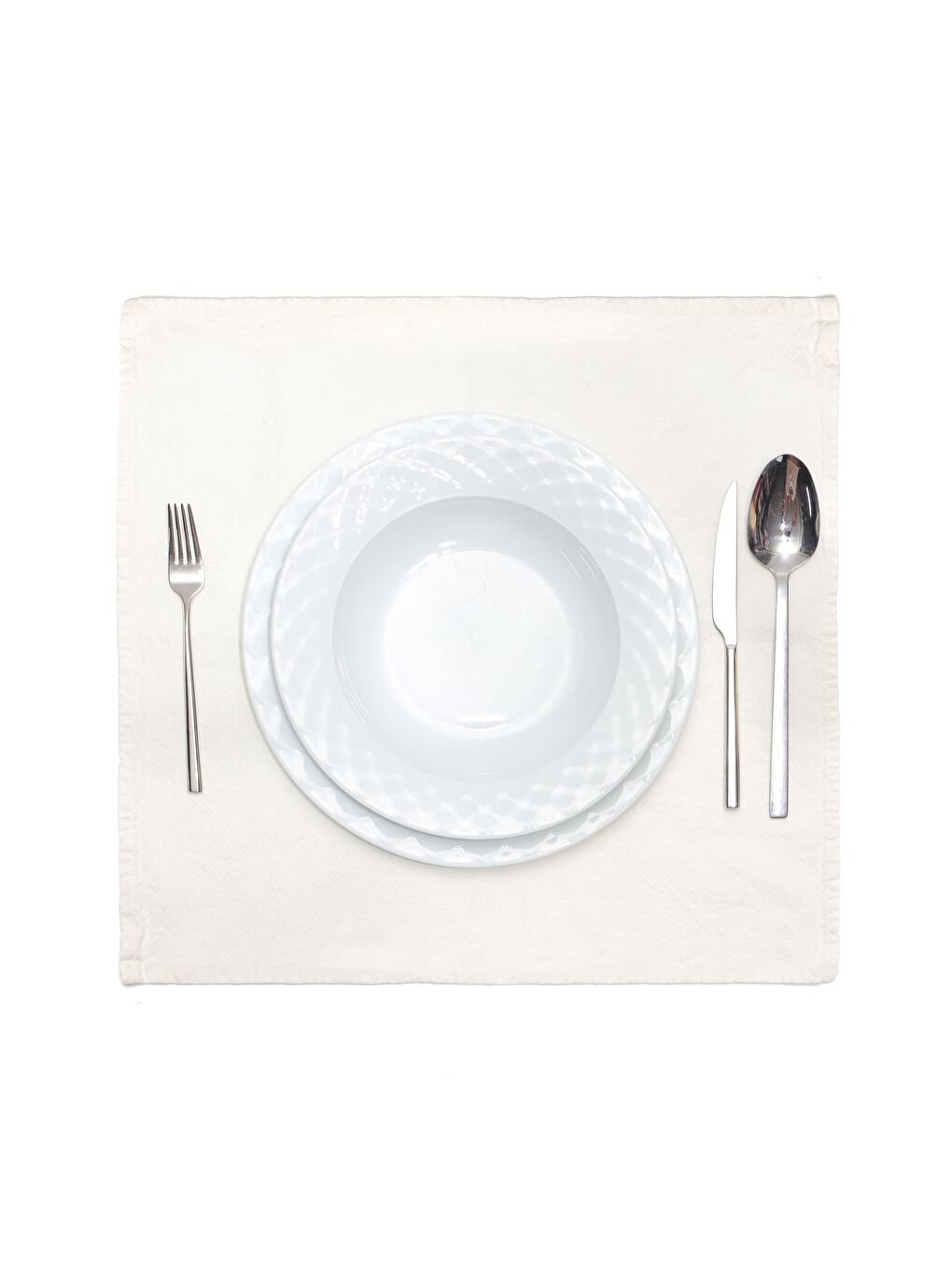 Taşlanmış Ekru Denim Pamuk Amerikan Servisi- 2'li Set