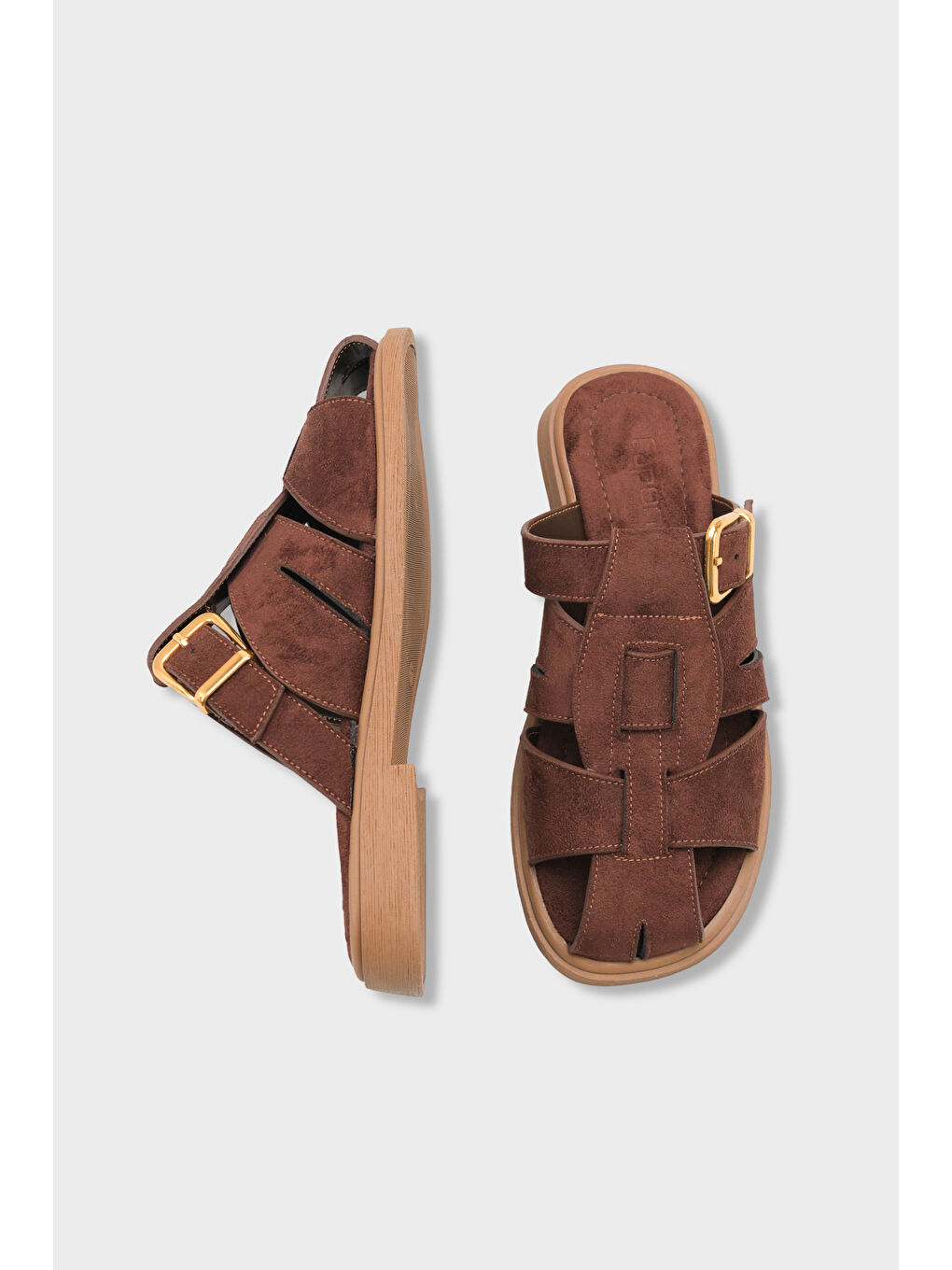 Kahverengi Alanna Gladyatör Kadın Terlik-4