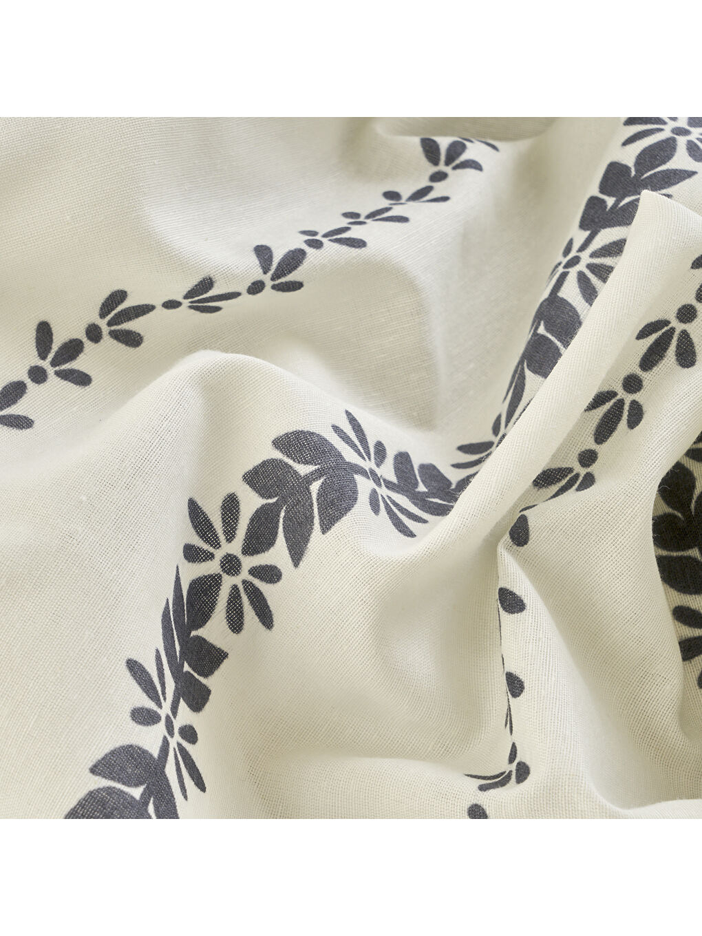 Olwen Pamuklu Tek Kişilik Nevresim Takımı Beyaz-Siyah (160x220 cm)-4