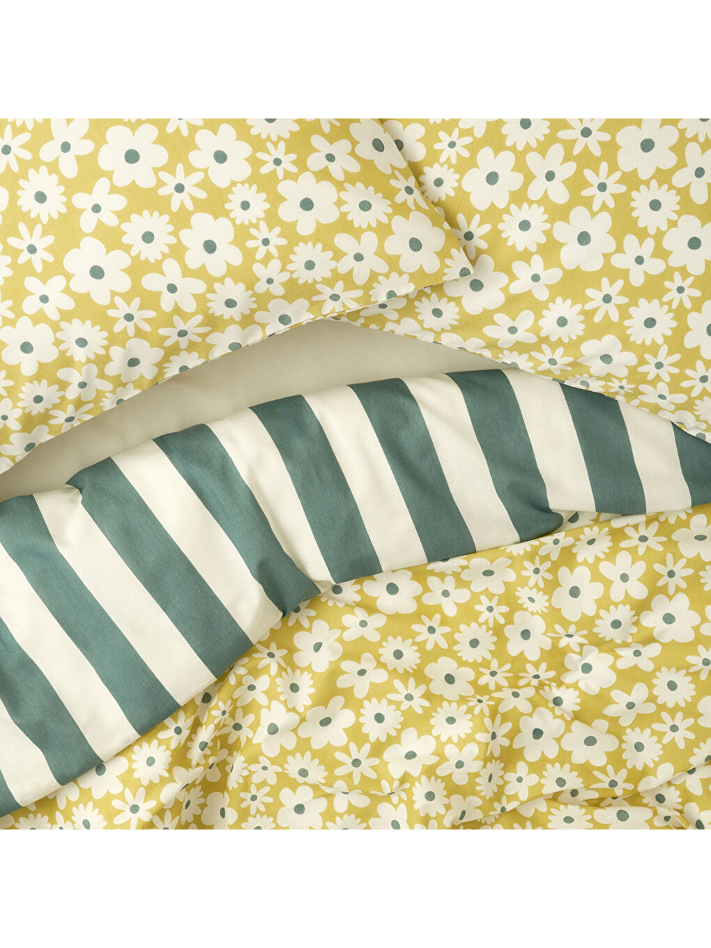 Naomi Pamuklu Tek Kişilik Nevresim Takımı Sarı (160x220 cm)-1