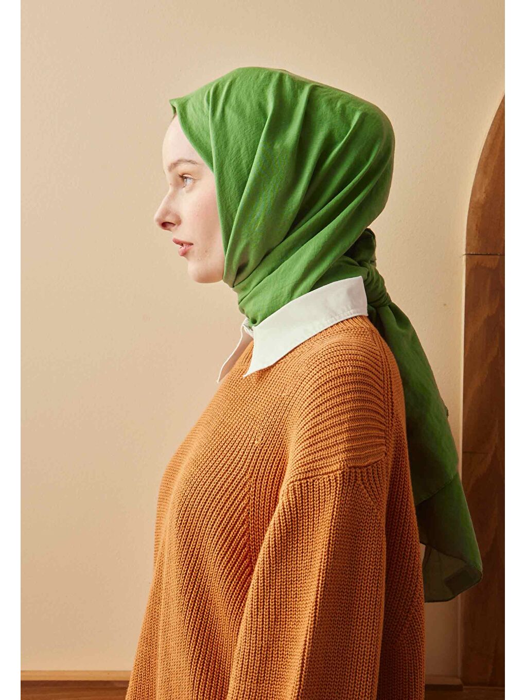 Pamuk Crash Şal Elma Yeşili-3