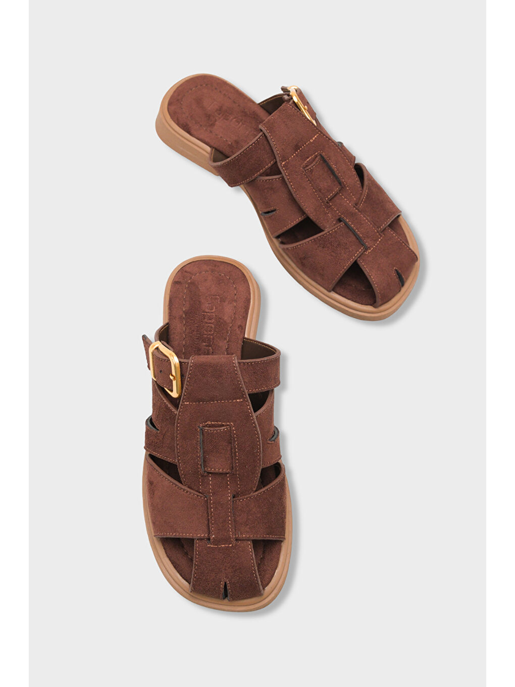 Kahverengi Alanna Gladyatör Kadın Terlik-5