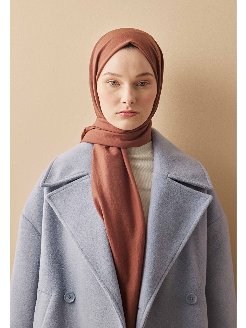 Kahverengi Pamuk Crash Şal Erik Çürüğü-1