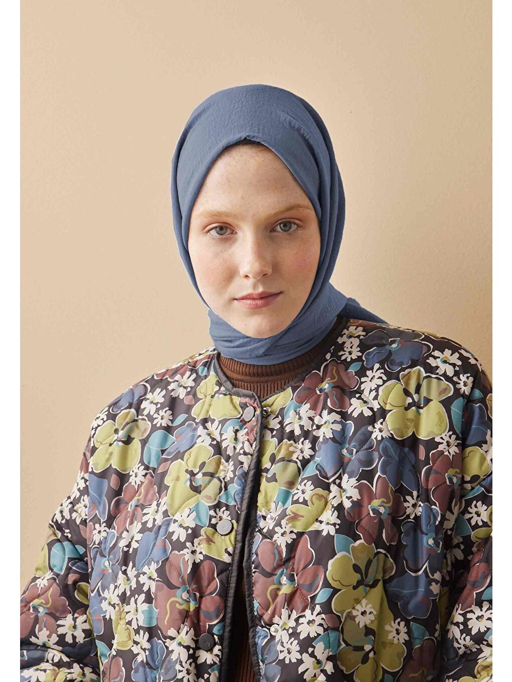 Pamuk Crash Şal Jean Mavi-1