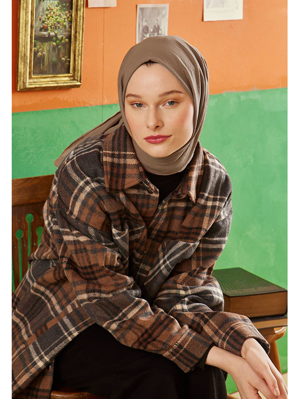 Pamuk Crash Şal Bej