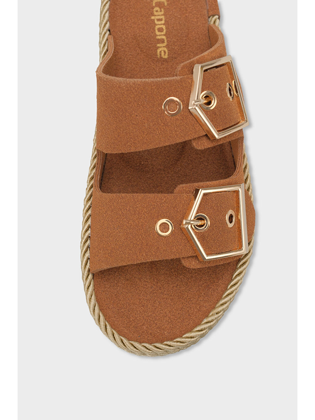 Kahverengi Keslie Metal Tokalı Konfor Kadın Terlik-2