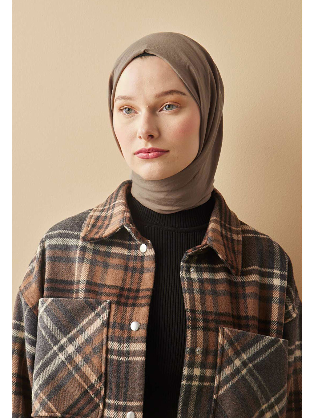 Pamuk Crash Şal Bej-2