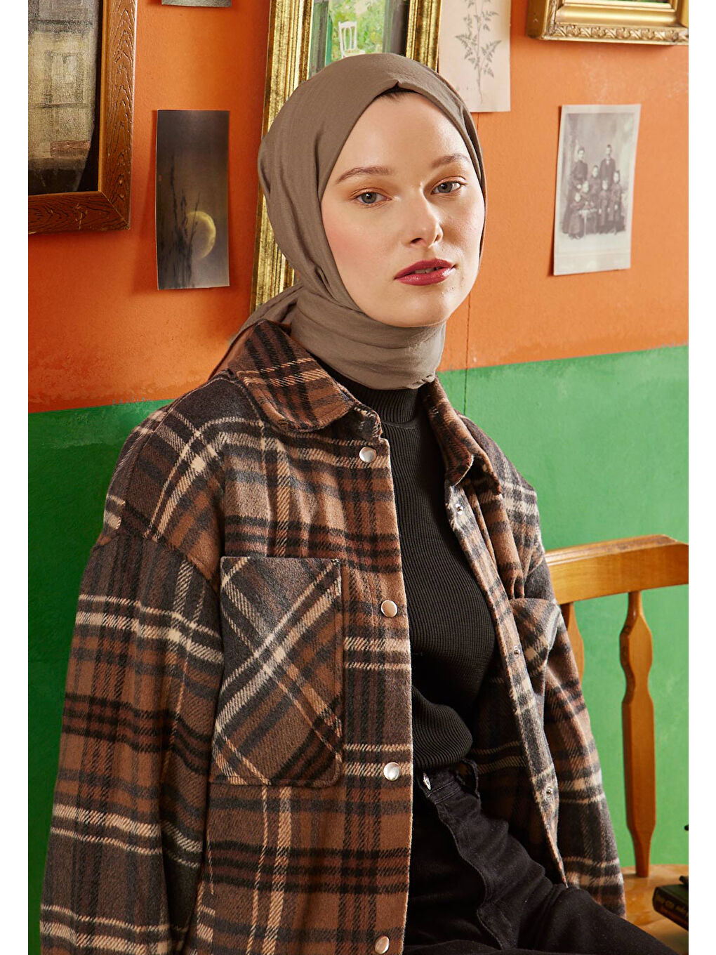 Pamuk Crash Şal Bej-3