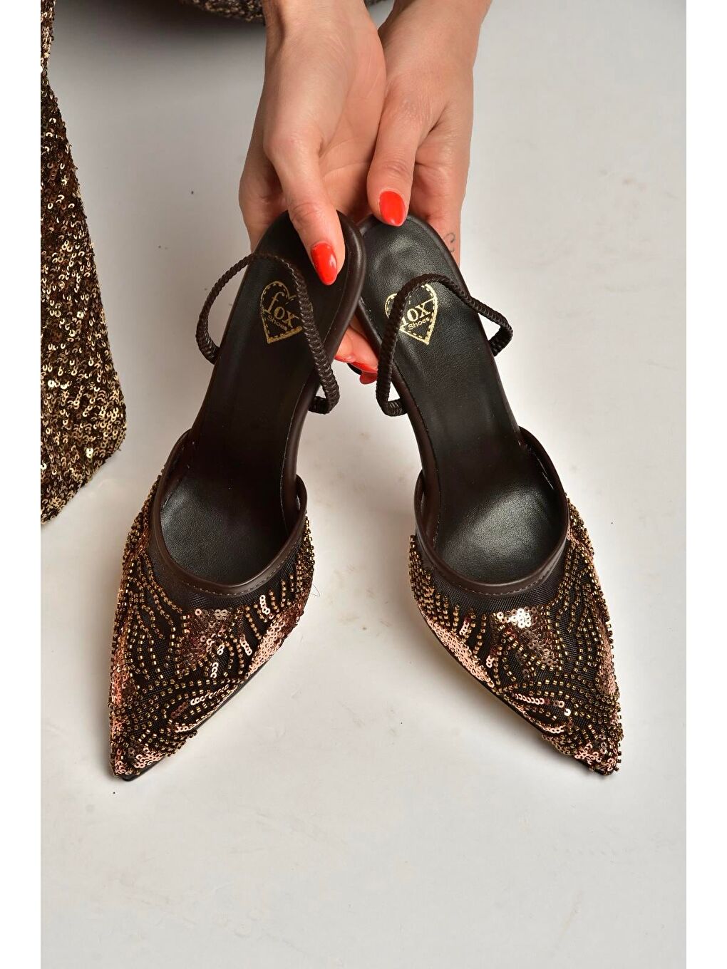 Kahverengi Kadın Topuklu Ayakkabı Y726493615-1