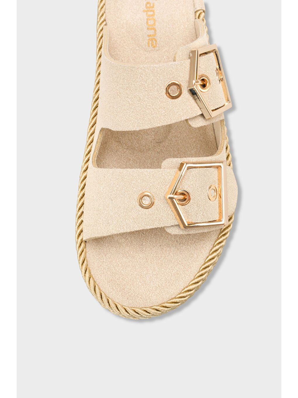 Bej Keslie Metal Tokalı Konfor Kadın Terlik-2