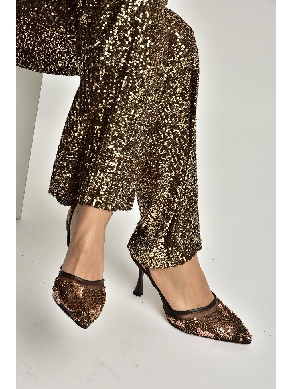 Kahverengi Kadın Topuklu Ayakkabı Y726493615-2